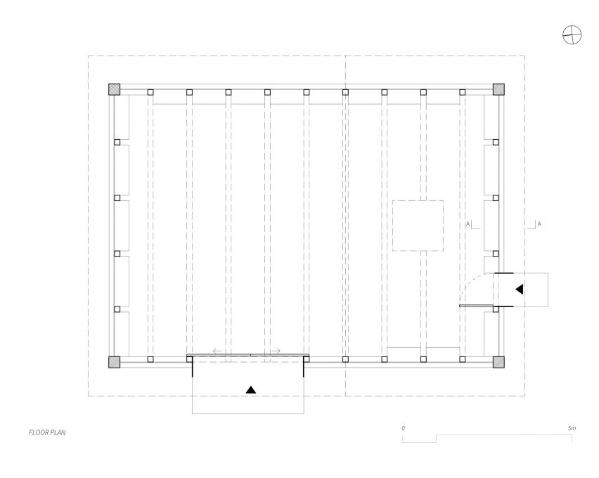 Floor plan of wooden barn by Johan Sundberg
