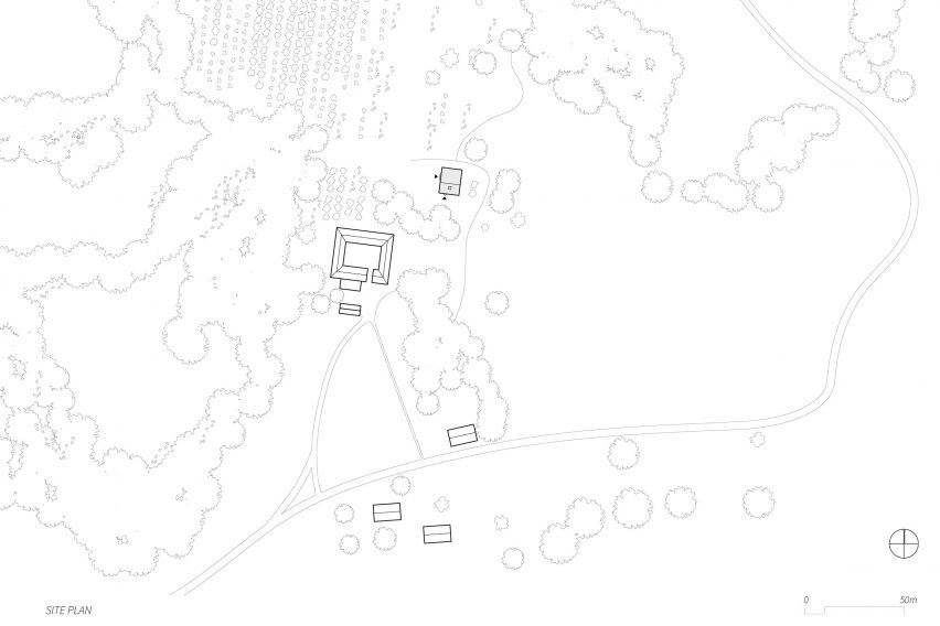 Site plan of wooden barn by Johan Sundberg