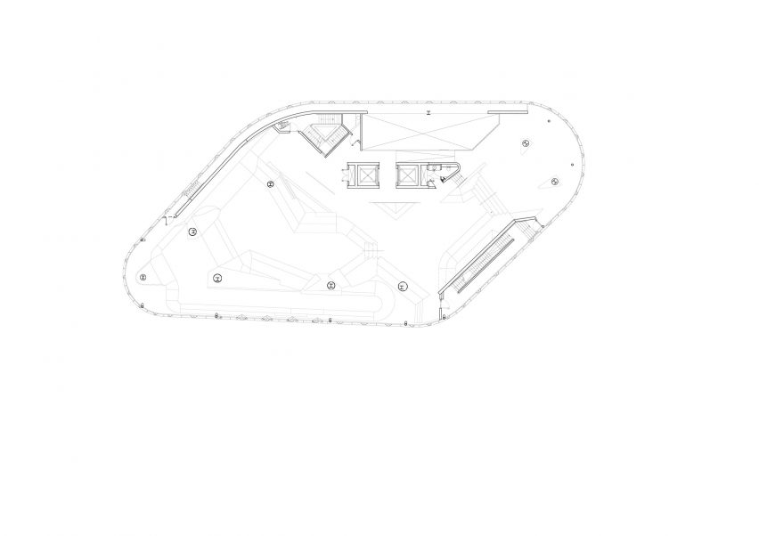 Floor plan of F51 multi-storey skatepark by Hollaway Studio