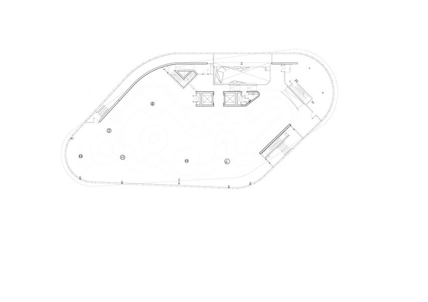Floor plan of F51 multi-storey skatepark by Hollaway Studio