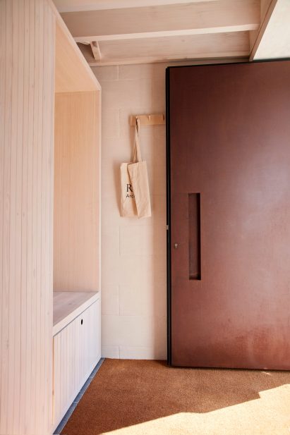 Corten steel door of Library House