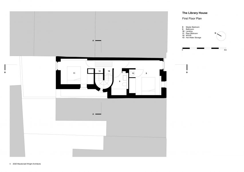 First floor plan of Library House by Macdonald Wright Architects.