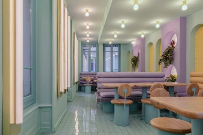 Colour-blocked restaurant