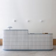 Tiled desk in MBS by Malika by ASKA