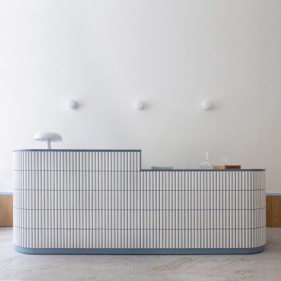 Tiled desk in MBS by Malika by ASKA