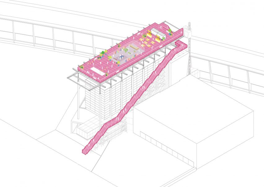 Isometric drawing of The Podium