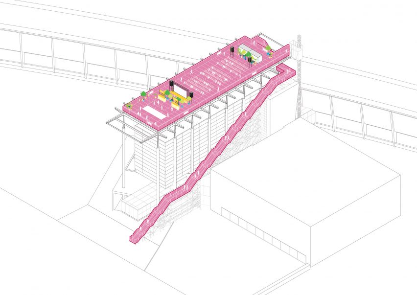 Isometric drawing of The Podium