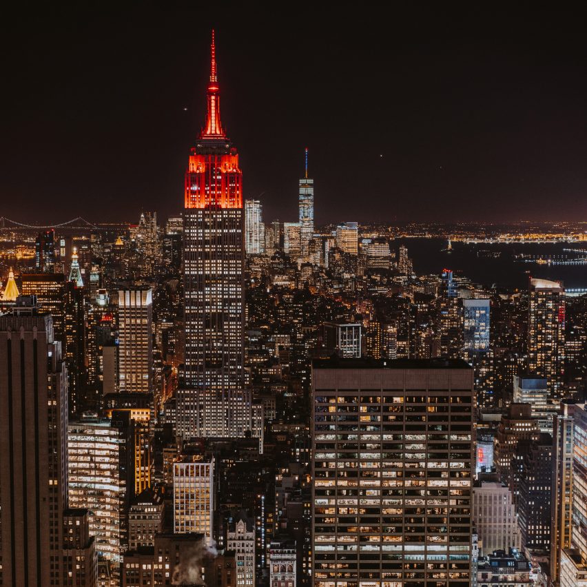New York skyline at night