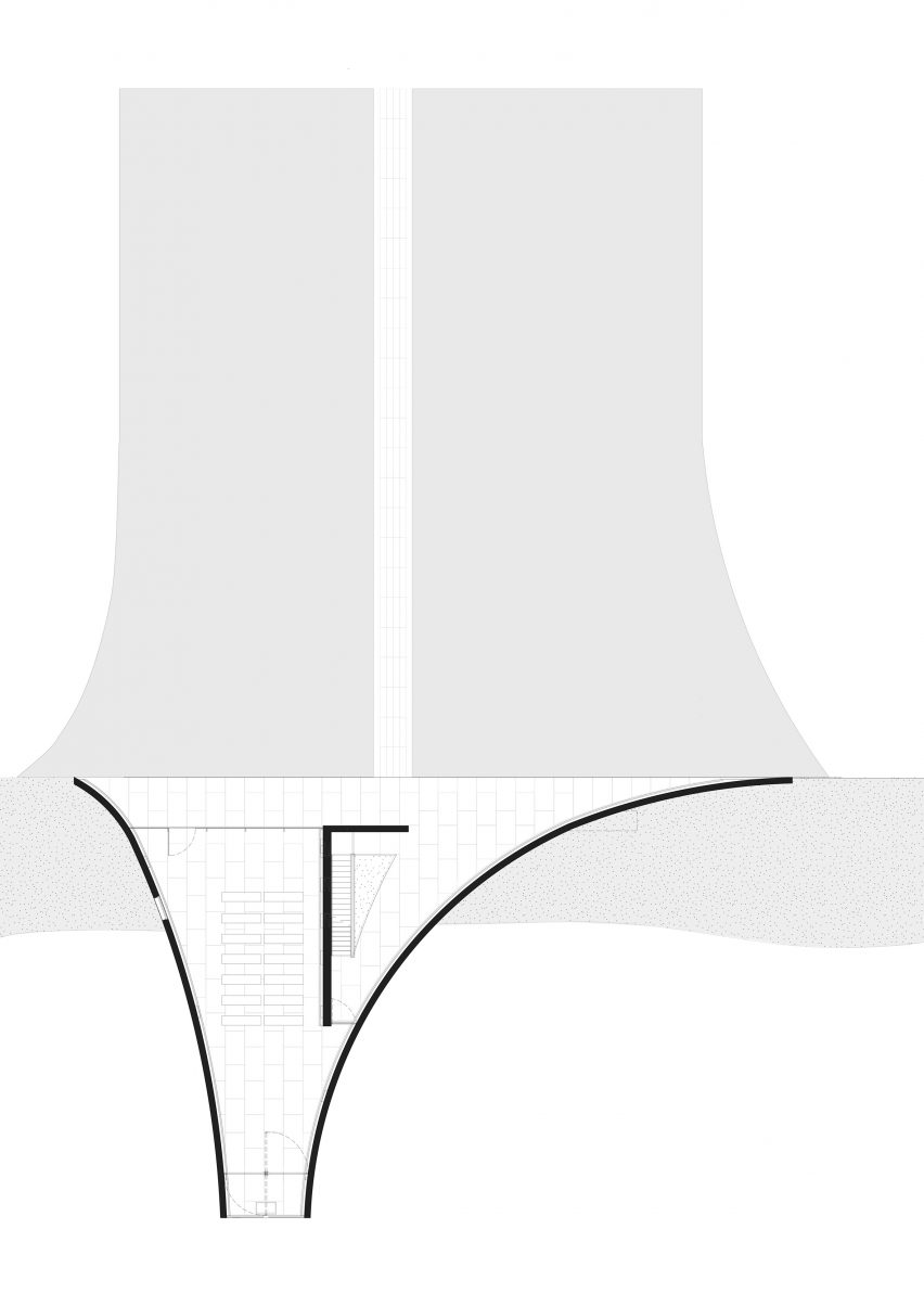 Ground floor plan of The Seaside Chapel of Jinting Bay which was designed by O-office Architects