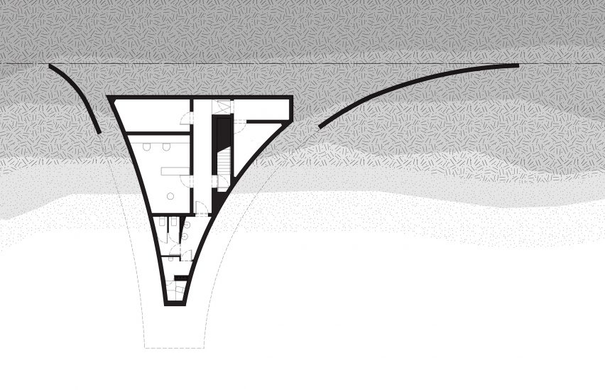 Basement floor plan of The Seaside Chapel of Jinting Bay which was designed by O-office Architects
