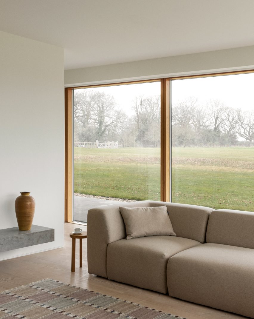 Living room with glazed wall