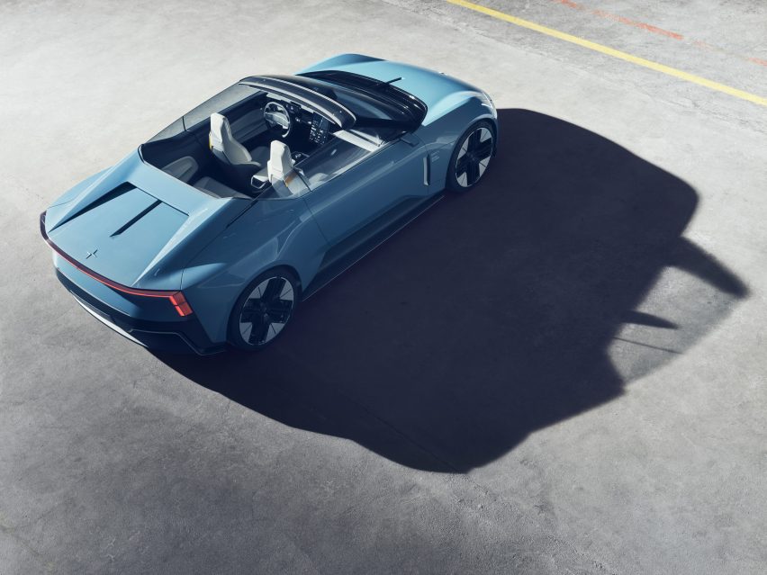 Polestar O2 roadster convertible with top down