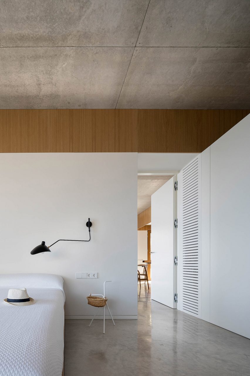 White-walled bedroom