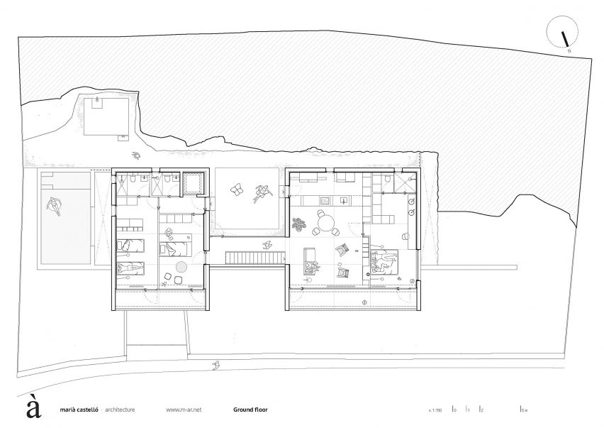 Floor plan of House in Port de la Selva by Marià Castelló and José Antonio Molina