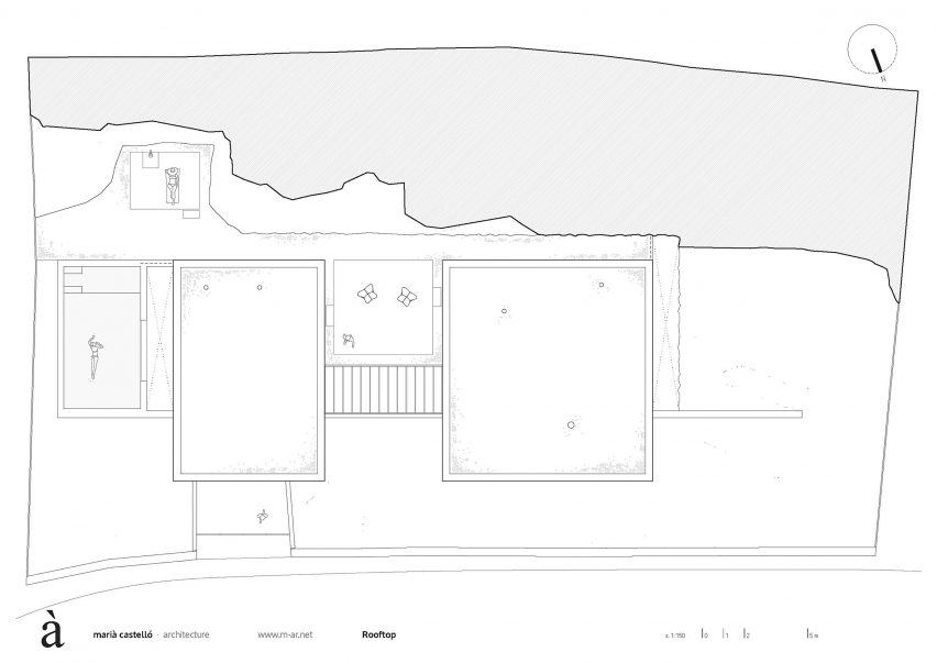 Roof plan of House in Port de la Selva by Marià Castelló and José Antonio Molina