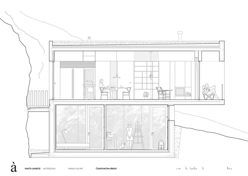 Section of House in Port de la Selva by Marià Castelló and José Antonio Molina