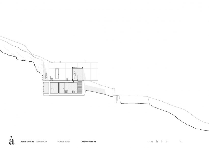 Section of House in Port de la Selva by Marià Castelló and José Antonio Molina