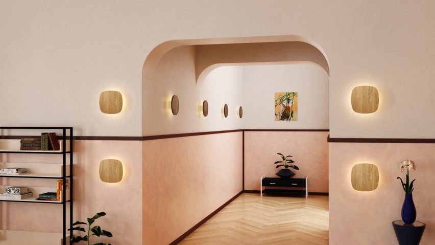 Radient lights along a neutral wall