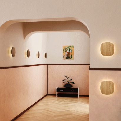 Light sconces by RBW on a pink wall