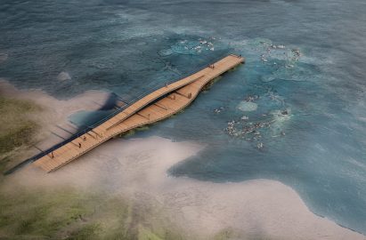 Render of Resting Reef pier by Louise Lenborg Skajem and Aura Elena Murillo Pérez