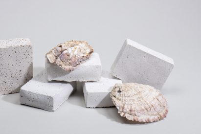 Various material samples of Resting Reef burial pods 