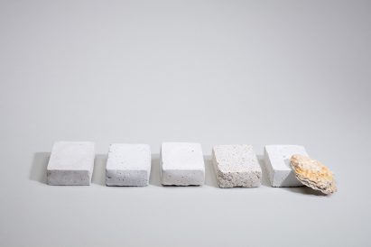 Various material samples of Resting Reef burial pods 