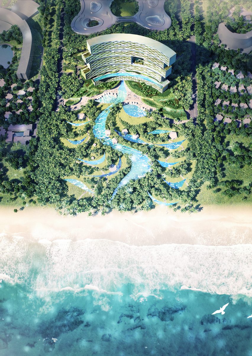Aerial view of Sanya Horizons by Buro Ole Scheeren