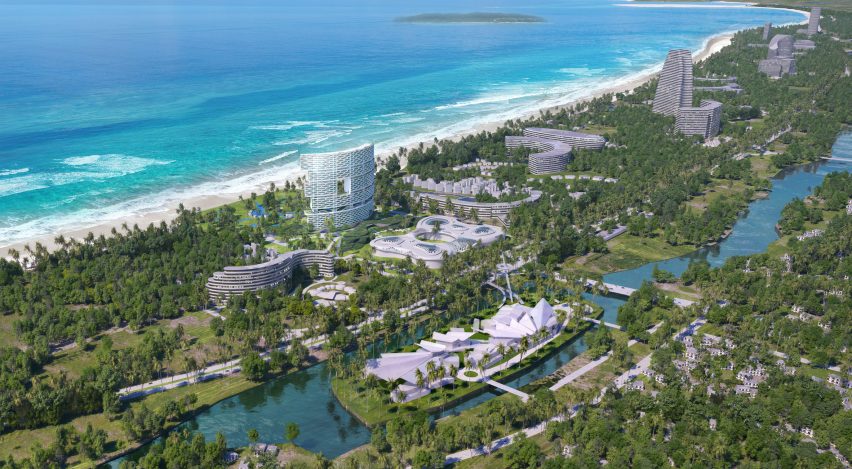 Aerial view of Sanya Horizons by Buro Ole Scheeren
