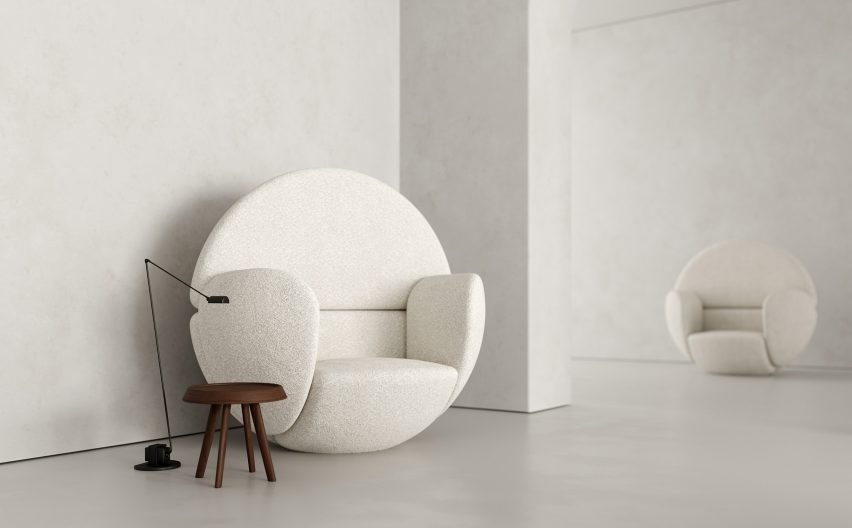 The Clodette Chair has a spherical form