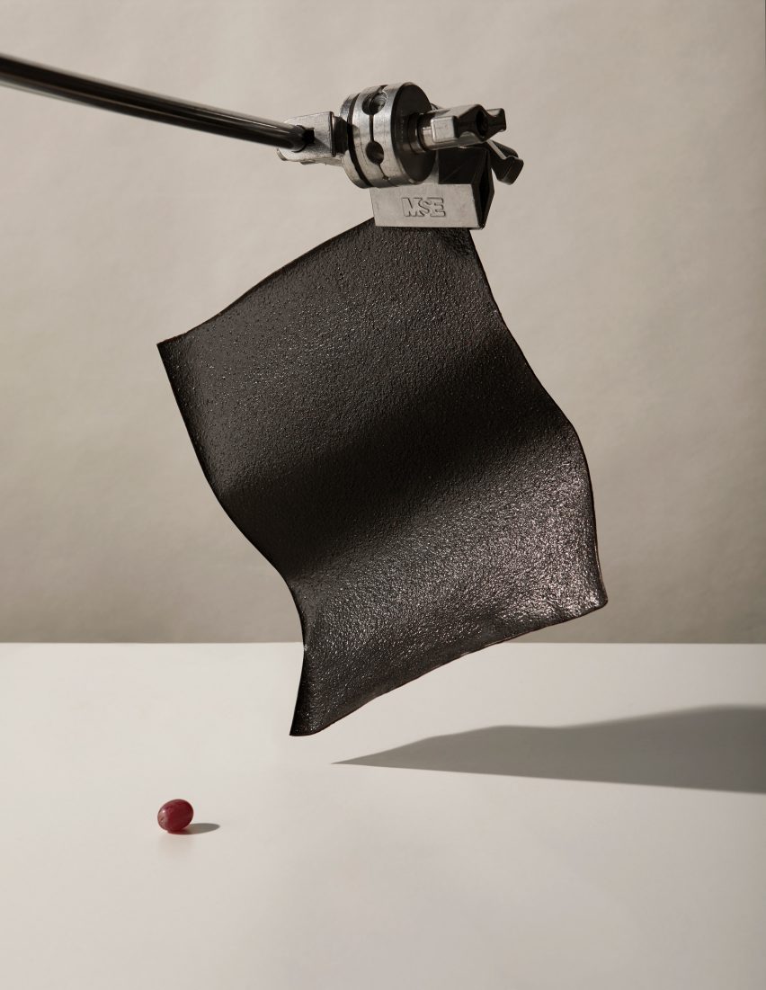 A square of grape leather material