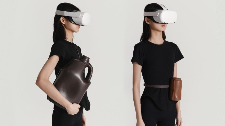 A woman modelling Unwasted bags
