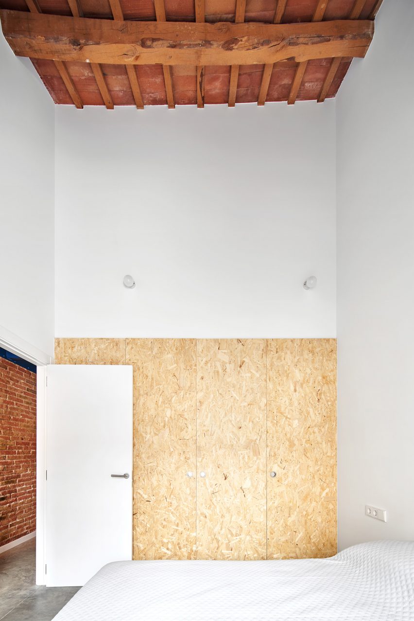 White-walled bedroom