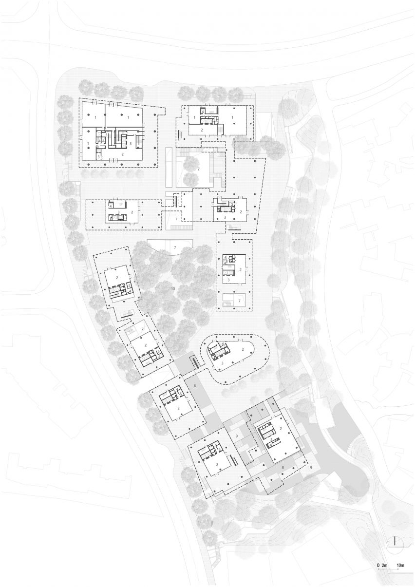 Ground floor plan of Luxelakes Floating Headquarters by Vector Architects