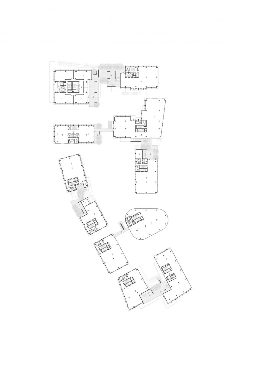 Third floor plan of Luxelakes Floating Headquarters by Vector Architects