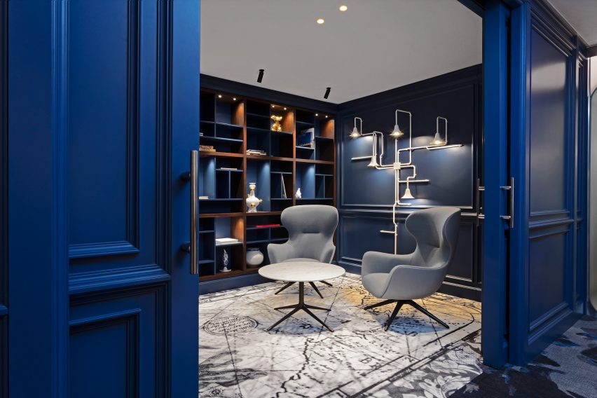 Interiors of VIP centre at Schiphol airport, designed by Marcel Wanders