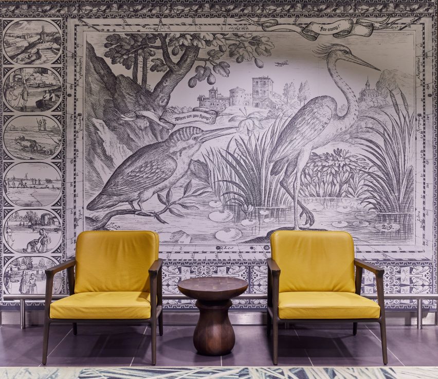Interiors of VIP centre at Schiphol airport, designed by Marcel Wanders
