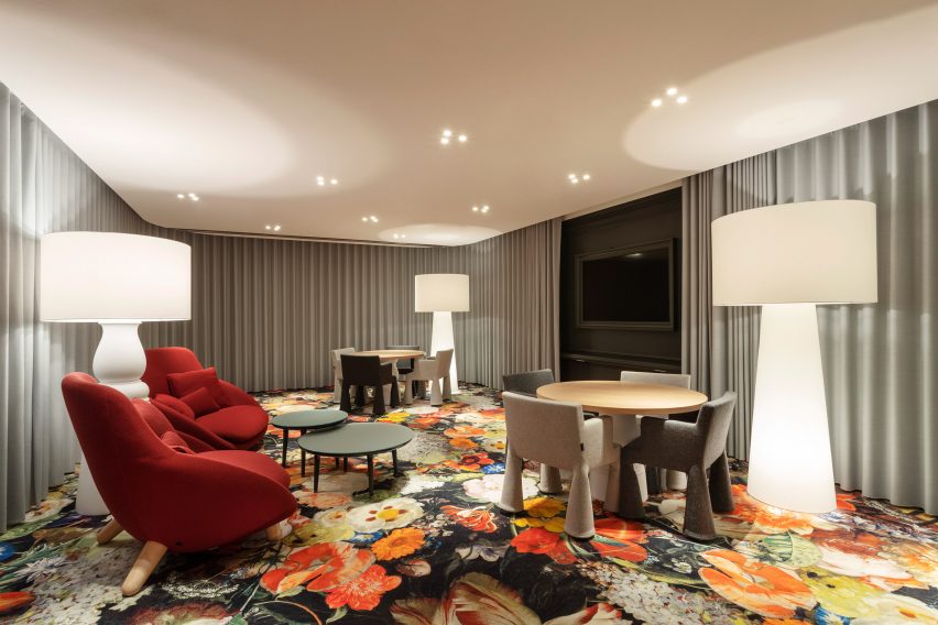 Interiors of VIP centre at Schiphol airport, designed by Marcel Wanders