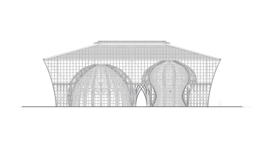 Section of Grand World Phu Quoc by Vo Trong Nghia Architects