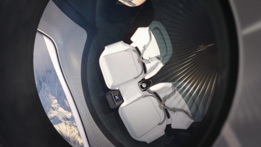 Render of seats aboard World View space capsule