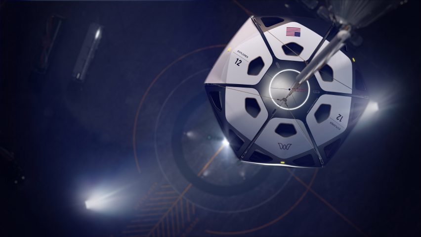 Top-down render image of The Explorer Capsule