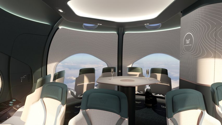 Interiors render of World View capsule