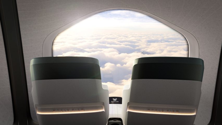 Sky through space capsule window