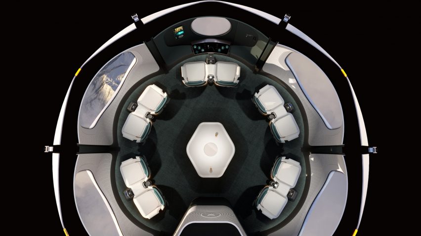 Bird's-eye view of The Explorer Capsule interior
