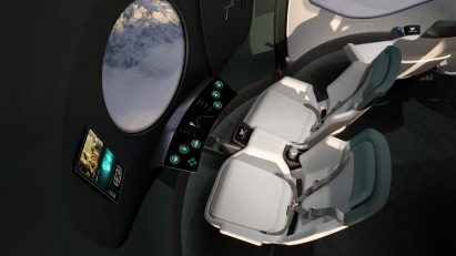 Render of seating on space capsule