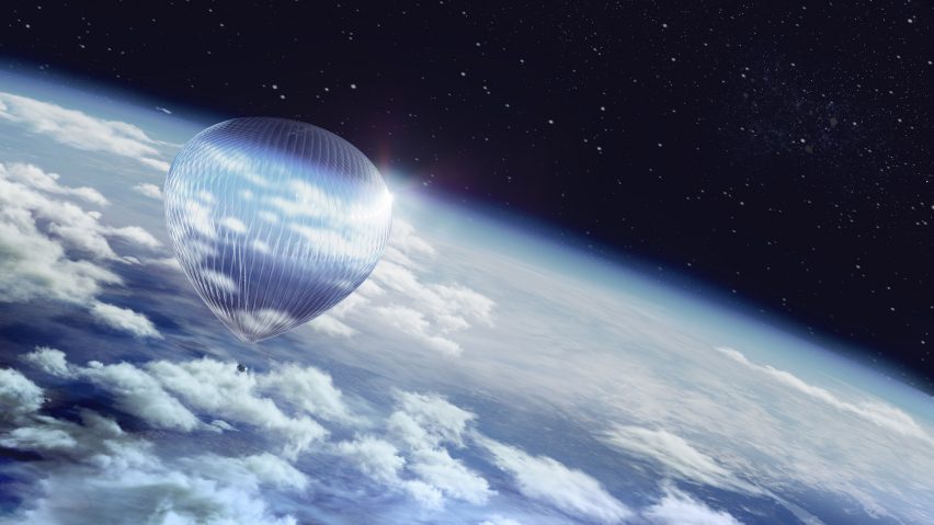 Render of World View space craft on edge of atmosphere