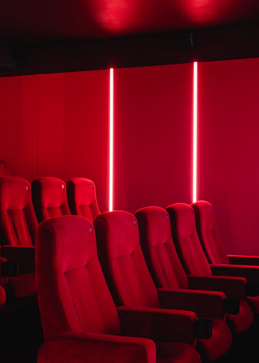 Red cinema auditorium