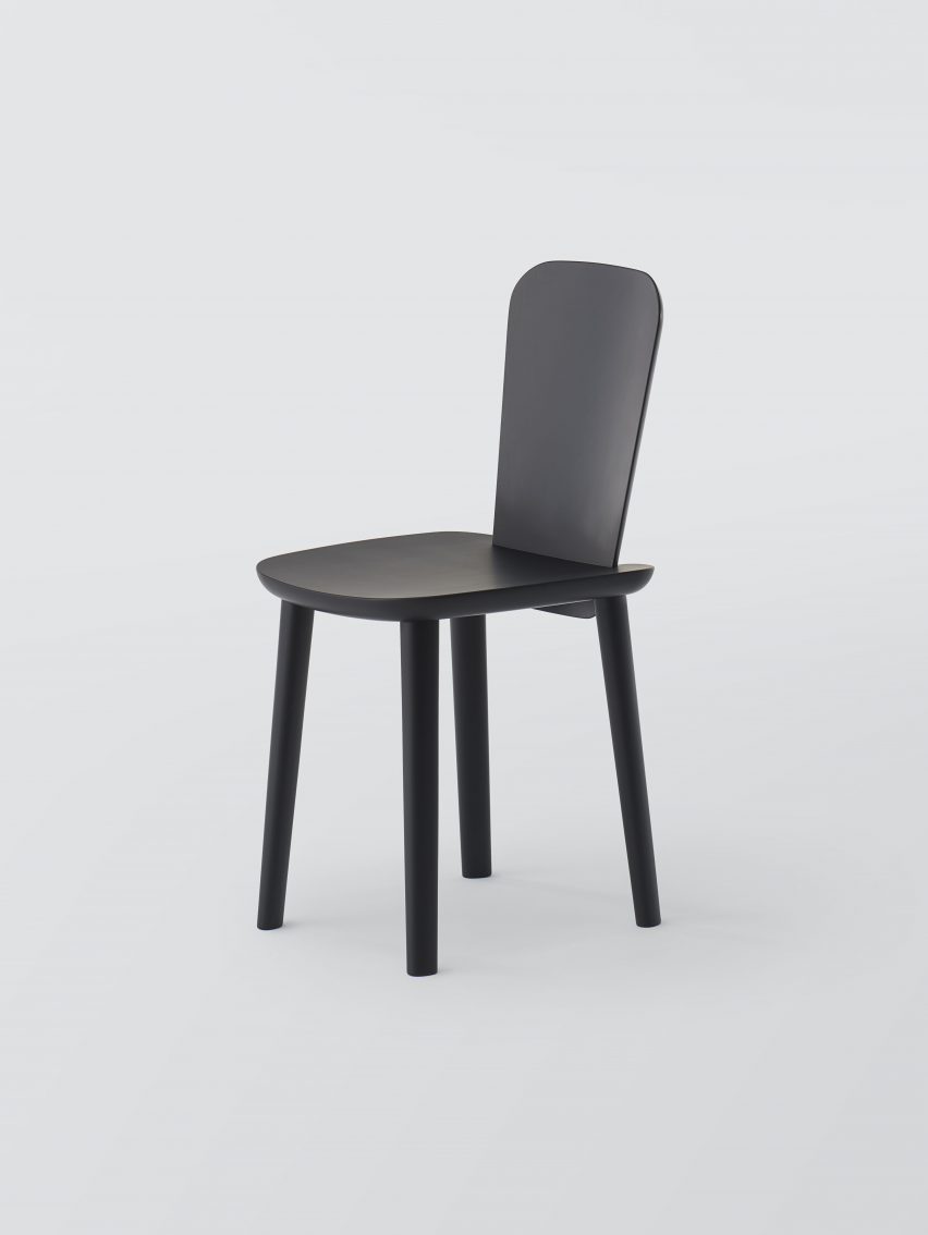 The Shaku chair is pictured in a white space