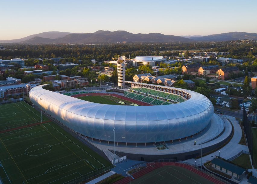 hayward field at dusk