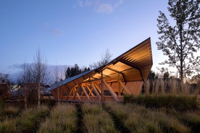 timber covered bridge