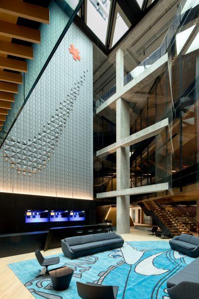 nike symbol inside building